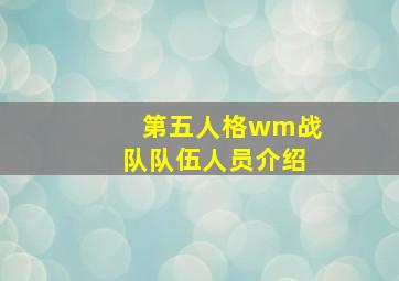 第五人格wm战队队伍人员介绍