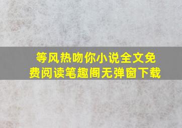 等风热吻你小说全文免费阅读笔趣阁无弹窗下载