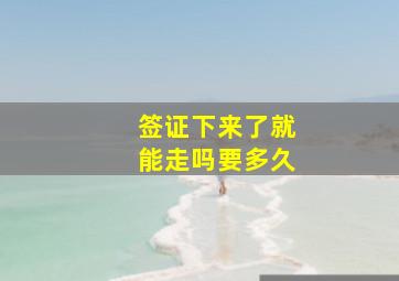 签证下来了就能走吗要多久