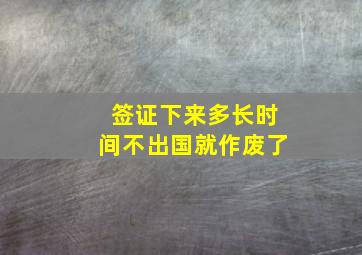 签证下来多长时间不出国就作废了