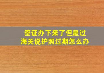 签证办下来了但是过海关说护照过期怎么办