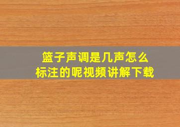 篮子声调是几声怎么标注的呢视频讲解下载