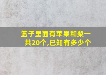 篮子里面有苹果和梨一共20个,已知有多少个