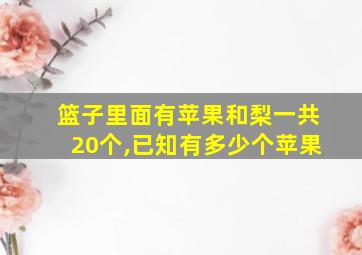 篮子里面有苹果和梨一共20个,已知有多少个苹果