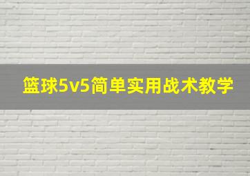 篮球5v5简单实用战术教学