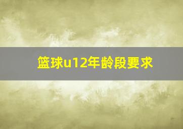 篮球u12年龄段要求