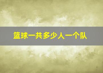 篮球一共多少人一个队