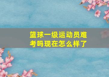 篮球一级运动员难考吗现在怎么样了