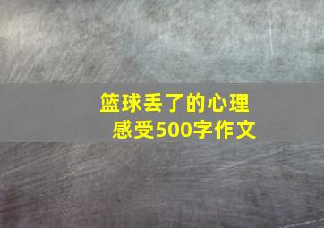 篮球丢了的心理感受500字作文