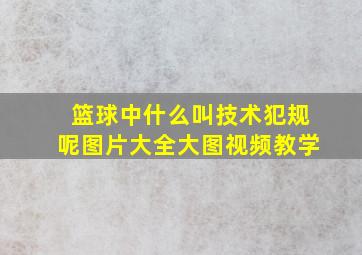 篮球中什么叫技术犯规呢图片大全大图视频教学