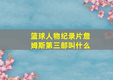 篮球人物纪录片詹姆斯第三部叫什么