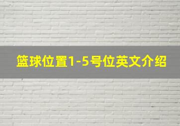 篮球位置1-5号位英文介绍