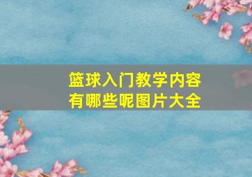 篮球入门教学内容有哪些呢图片大全