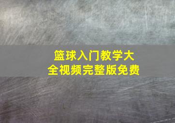 篮球入门教学大全视频完整版免费