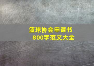 篮球协会申请书800字范文大全