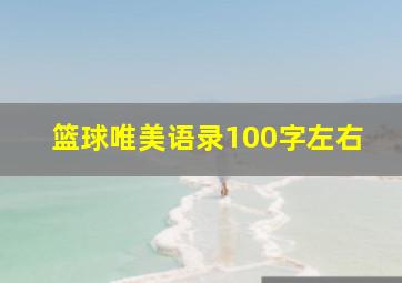 篮球唯美语录100字左右