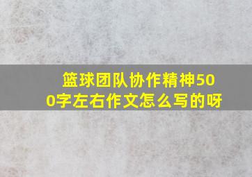 篮球团队协作精神500字左右作文怎么写的呀