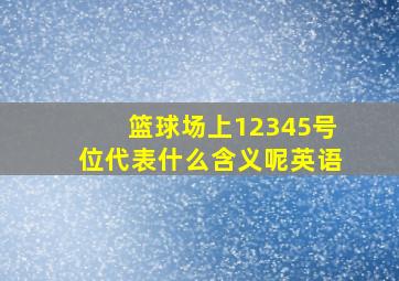 篮球场上12345号位代表什么含义呢英语