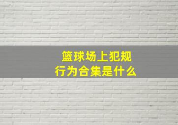 篮球场上犯规行为合集是什么