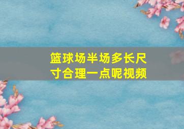 篮球场半场多长尺寸合理一点呢视频