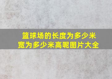 篮球场的长度为多少米宽为多少米高呢图片大全