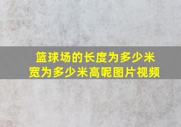 篮球场的长度为多少米宽为多少米高呢图片视频