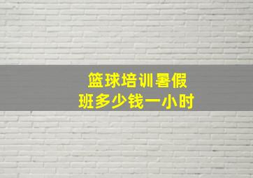 篮球培训暑假班多少钱一小时