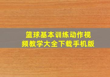 篮球基本训练动作视频教学大全下载手机版