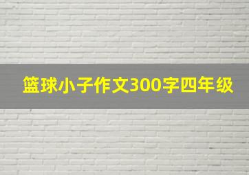 篮球小子作文300字四年级