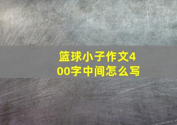 篮球小子作文400字中间怎么写