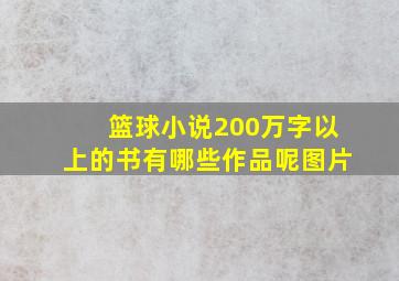 篮球小说200万字以上的书有哪些作品呢图片