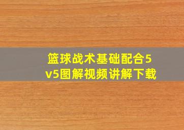 篮球战术基础配合5v5图解视频讲解下载