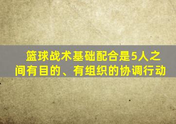 篮球战术基础配合是5人之间有目的、有组织的协调行动