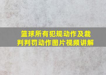 篮球所有犯规动作及裁判判罚动作图片视频讲解