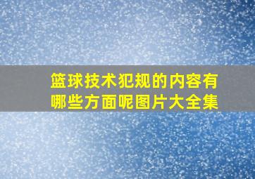 篮球技术犯规的内容有哪些方面呢图片大全集