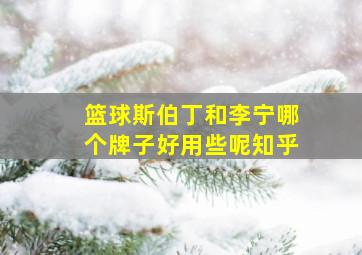 篮球斯伯丁和李宁哪个牌子好用些呢知乎