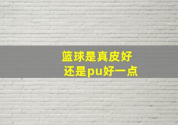 篮球是真皮好还是pu好一点