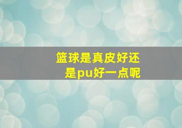 篮球是真皮好还是pu好一点呢