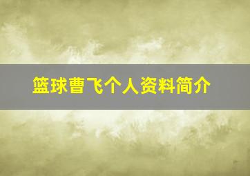 篮球曹飞个人资料简介