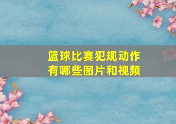 篮球比赛犯规动作有哪些图片和视频