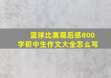 篮球比赛观后感800字初中生作文大全怎么写