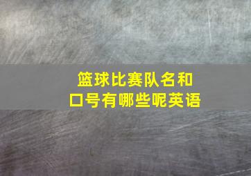 篮球比赛队名和口号有哪些呢英语