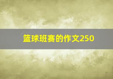 篮球班赛的作文250