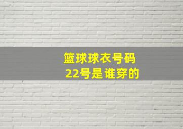 篮球球衣号码22号是谁穿的