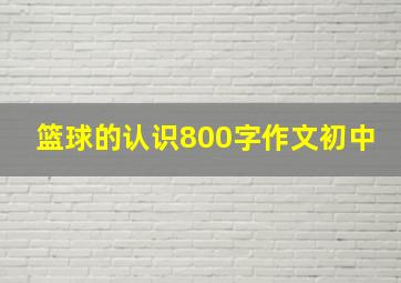 篮球的认识800字作文初中