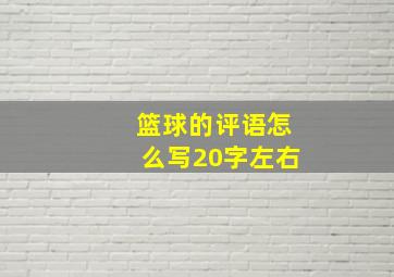 篮球的评语怎么写20字左右