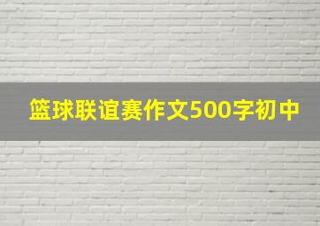 篮球联谊赛作文500字初中