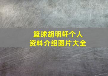 篮球胡明轩个人资料介绍图片大全