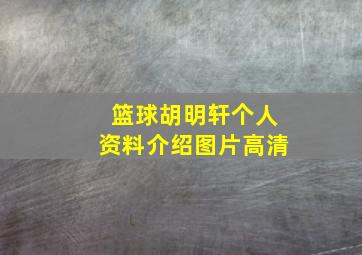 篮球胡明轩个人资料介绍图片高清