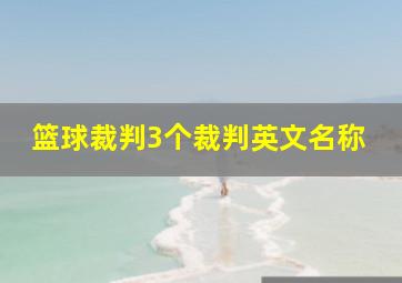 篮球裁判3个裁判英文名称